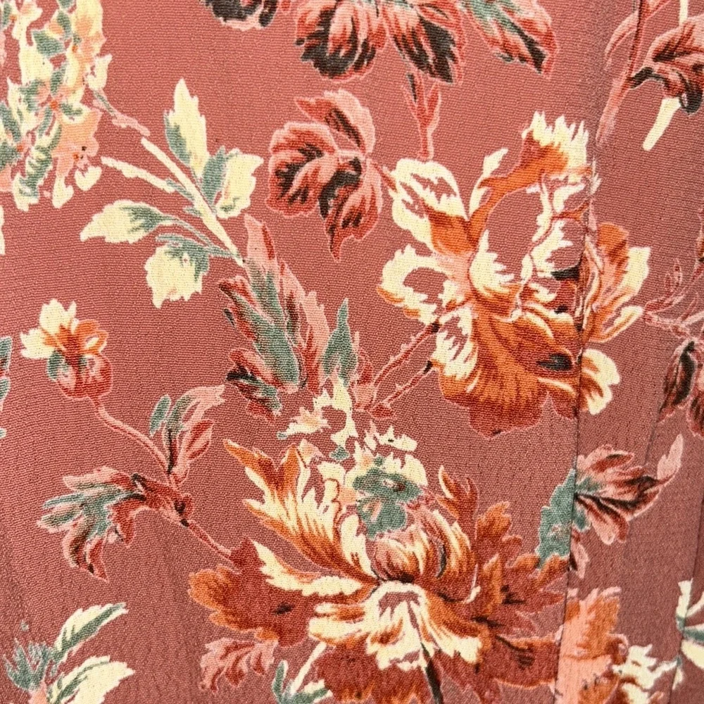 April Cornell Floral Print Wrap Front Chiffon Midi Dress - XL - Picture 9 of 13